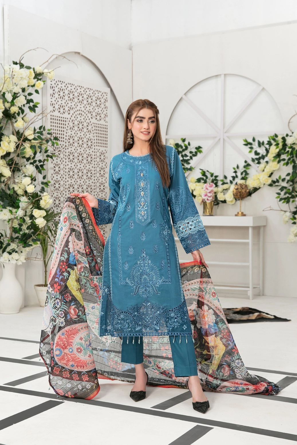 Stitched 2024 lawn dresses