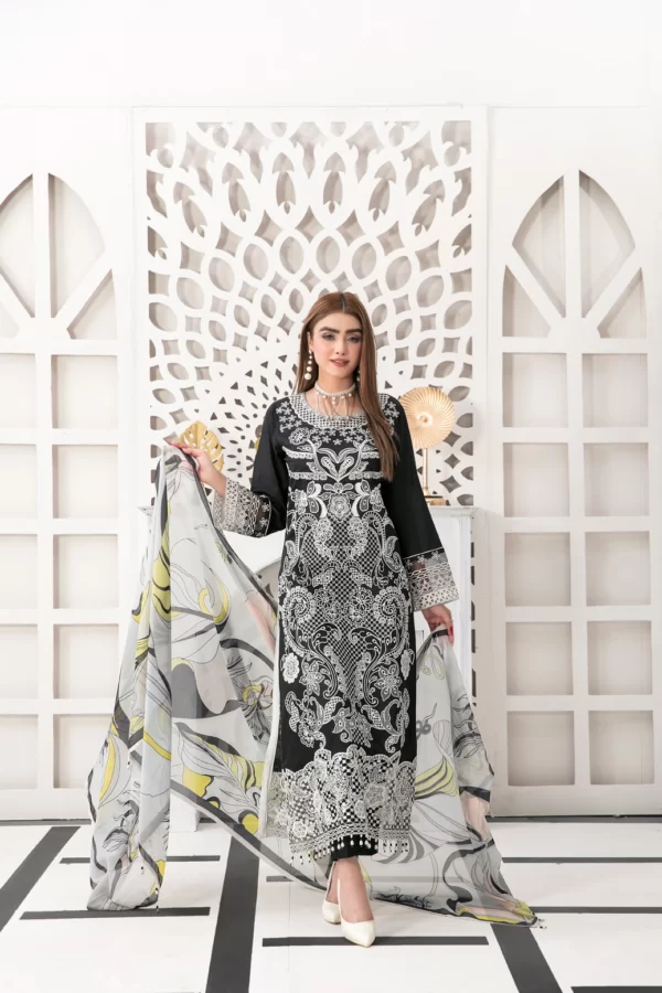 Stitched lawn 2025 suits designs