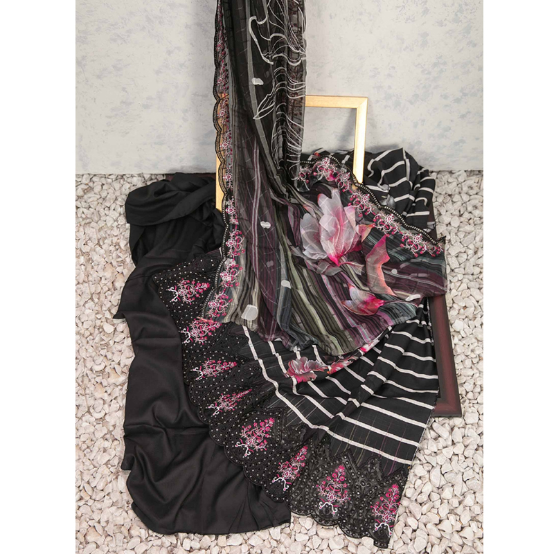 Ipek D-4000 Embroidered Cutwork Digital Print Dupatta