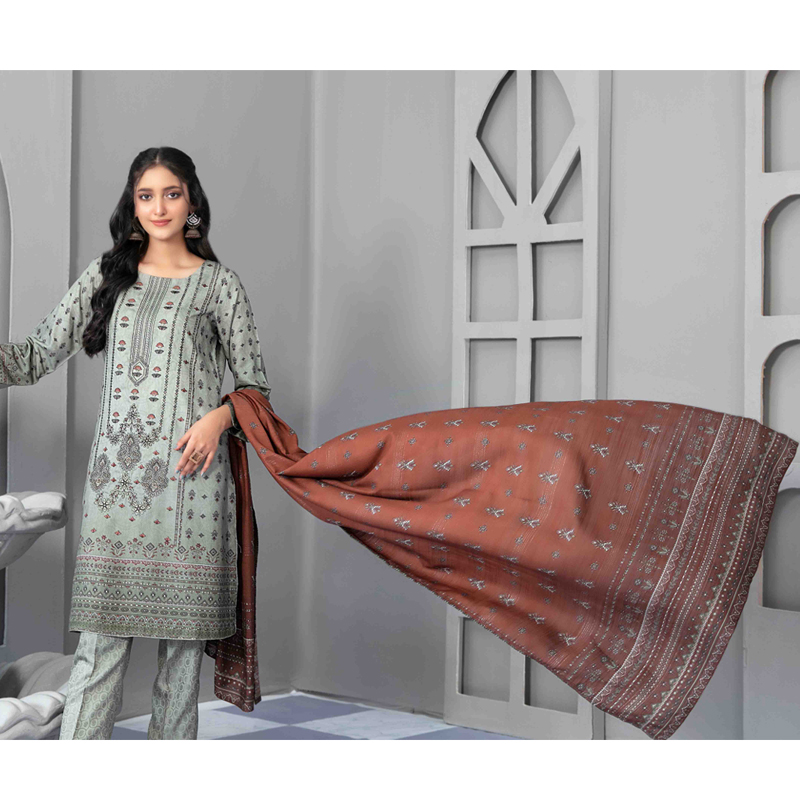 Dilsah D-5177 Embroidered Viscose Silk Jacguard Digital Print