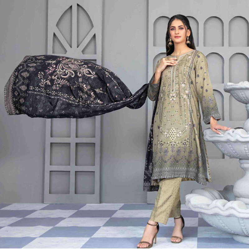 Dilsah D-5180 Embroidered Viscose Silk Jacguard Digital Print