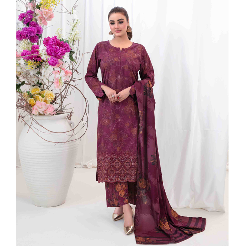 Rabail D-5373 Embroidered Staple Digital Print