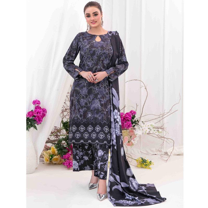 Rabail D-5377 Embroidered Staple Digital Print