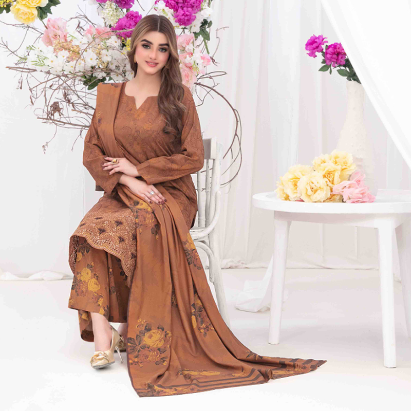 Rabail D-5379 Embroidered Staple Digital Print